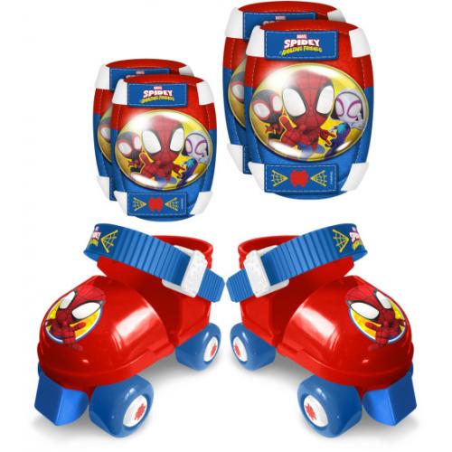 Marvel Spidey Rolschaatsen met Bescherming Rood/Blauw maat 23 27