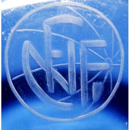 Prachtige Vintage Kristallen Schaal Met FNF Logo