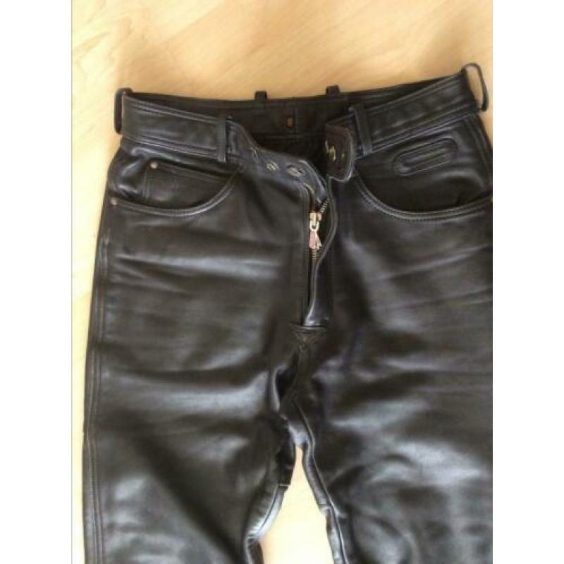 HEIN GERICKE motorbroek LEER zwart Maat 48