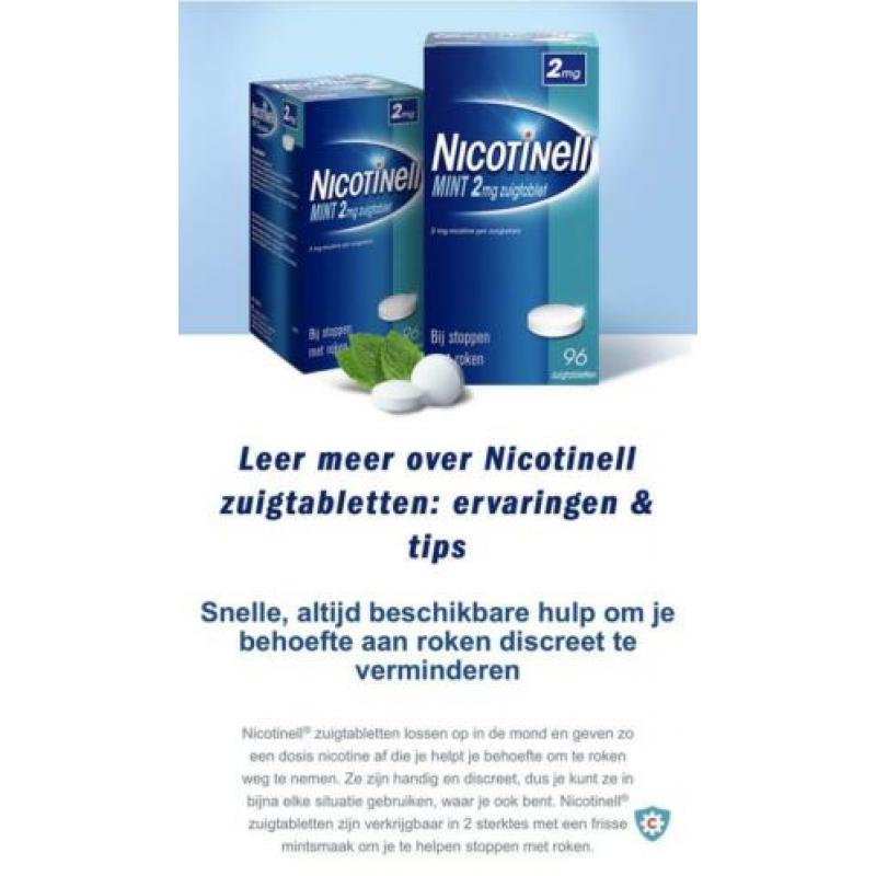 Nicotinell zuigtabletten. 3 verpakkingen. Nieuw.