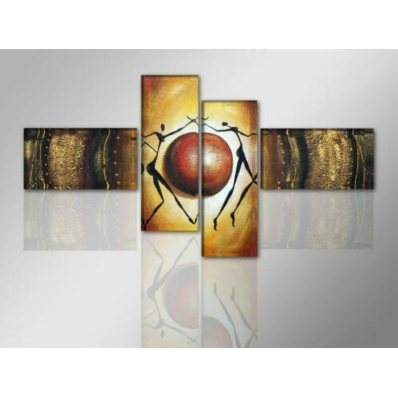 Canvas schilderij 4 luik Dancing 195 x 80 cm
