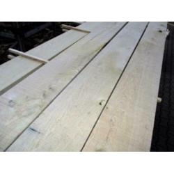 robuuste droge eiken planken 28mm dik, tot 40cm breed