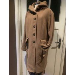 Damo Camel bruine jas coat wol cashmere mt 44