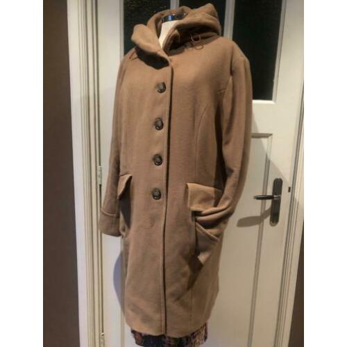 Damo Camel bruine jas coat wol cashmere mt 44