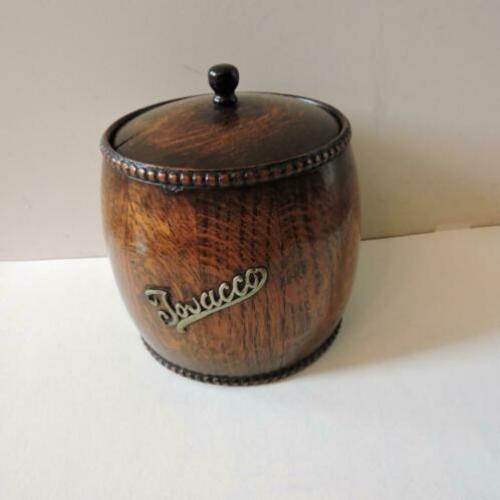 Houten tabakspot met deksel en binnenpot tobacco