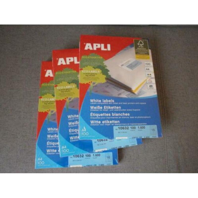 Apli witte etiketten stickers 99,1 x 34 mm Nieuw