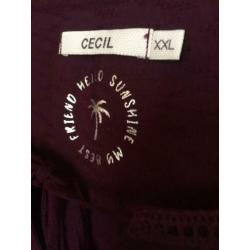 Donkerrode shirt van Cecil maat xxl