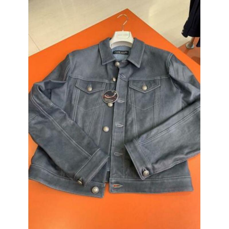 Originele jacob cohen jeans Blauw leren jas 52 en 54 NIEUW