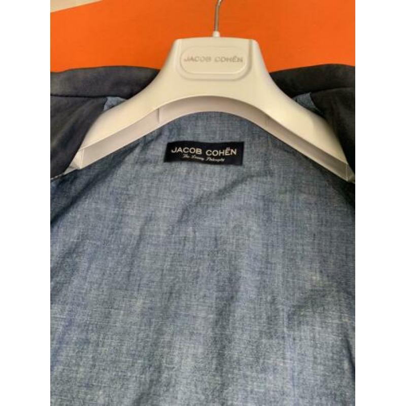Originele jacob cohen jeans Blauw leren jas 52 en 54 NIEUW