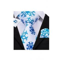 Set stropdas pochet manchetknopen tinten blauw-wit Sterren