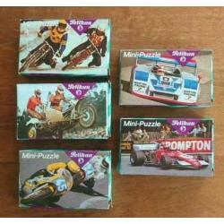 Vintage Mini-Puzzle Pelikan - Formule 1 - Motorcross enz.