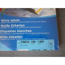 Apli witte etiketten stickers 99,1 x 34 mm Nieuw