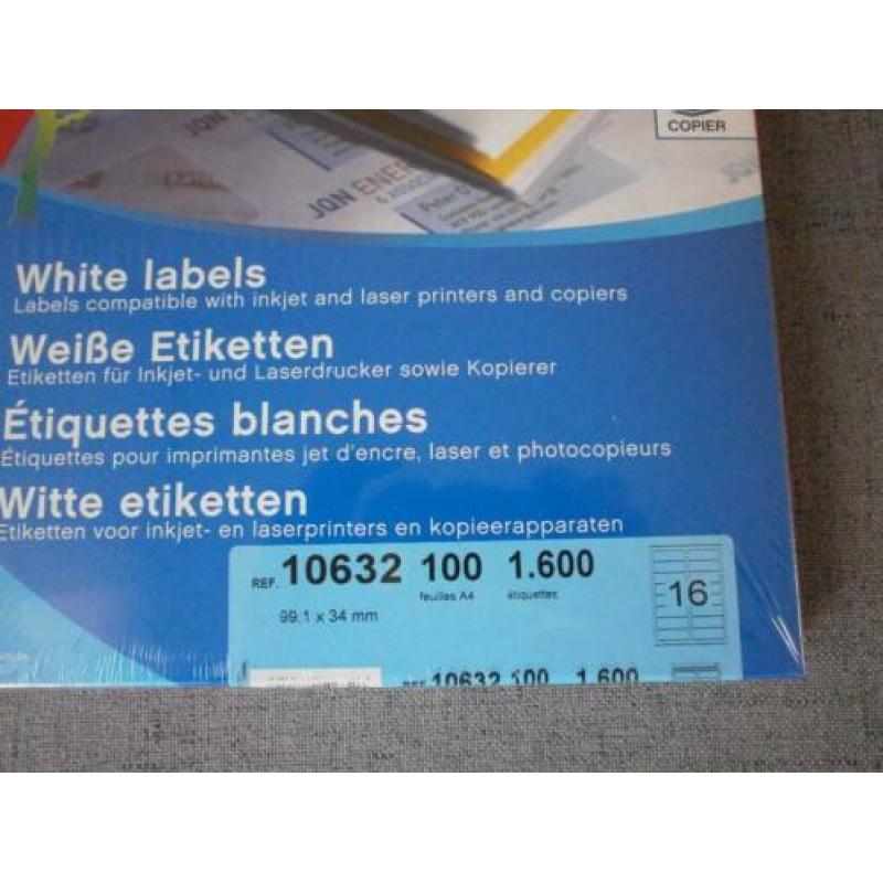 Apli witte etiketten stickers 99,1 x 34 mm Nieuw