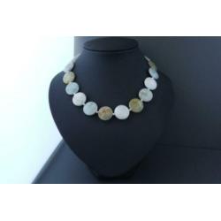 AQUAMARIJN (20 mm gefacetteerd) ketting/oorhanger-set