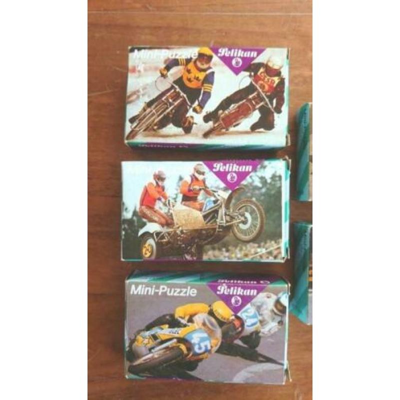 Vintage Mini-Puzzle Pelikan - Formule 1 - Motorcross enz.
