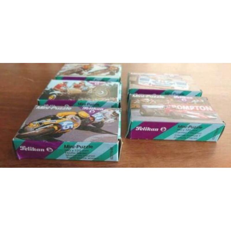 Vintage Mini-Puzzle Pelikan - Formule 1 - Motorcross enz.