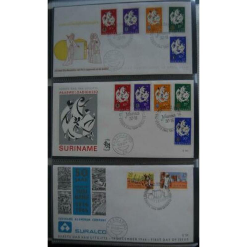 Suriname, 1e dag enveloppen, E36 t/m E59-E90 t/m E114