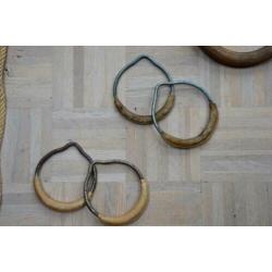 Vintage Gym/Turnringen + Houten Trapezes