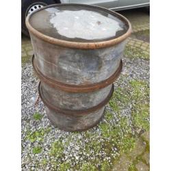 Antiek oliedrum olievat 200L olie vat drum olieblik tank