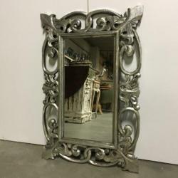Barok Spiegel - houten lijst - zilver - 90 x 60 cm-TTM Wonen