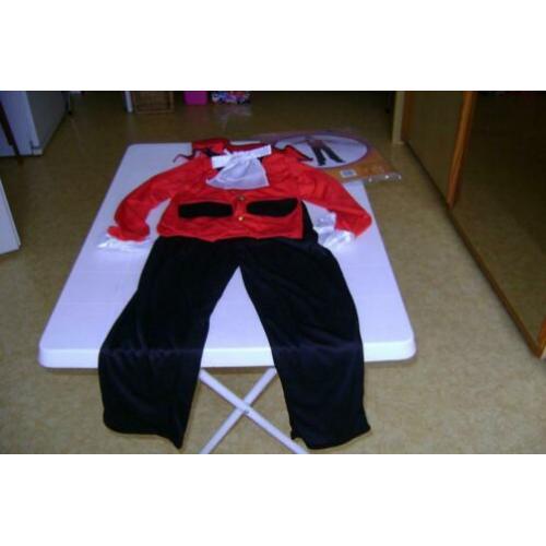 niv 3 del vampierenpak mt 128 rood jasje bef en zwarte broek