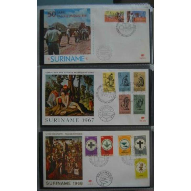 Suriname, 1e dag enveloppen, E36 t/m E59-E90 t/m E114