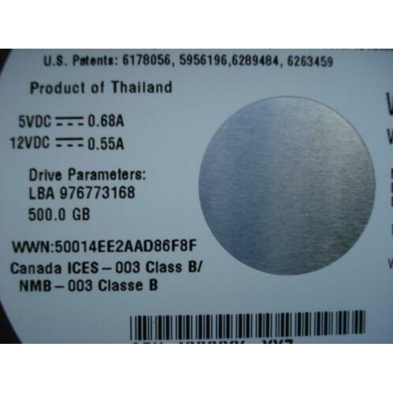 HDD 500GB 3,5" in behuizing USB 2.0