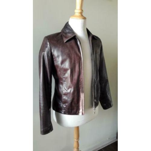 Soepel Bijenkorf Basic lederen jasje jack colbert maat m