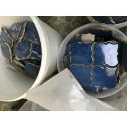 Mooie blauwe tegeltjes jaren 50/60