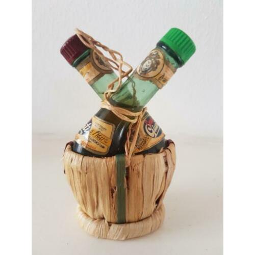 Miniatuur wijnflesjes Italiaans jaren 50-60 Chianti Giunti