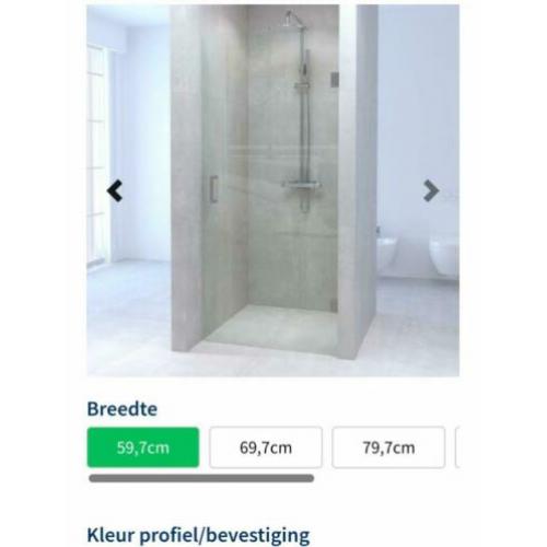 Nieuwe glazen badkamer deur