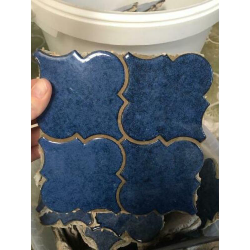 Mooie blauwe tegeltjes jaren 50/60