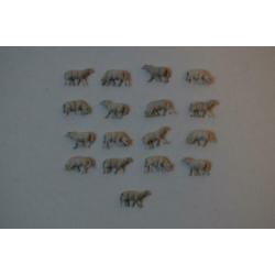 Kudde schapen, 17 stuks, Preiser 14161, HO.