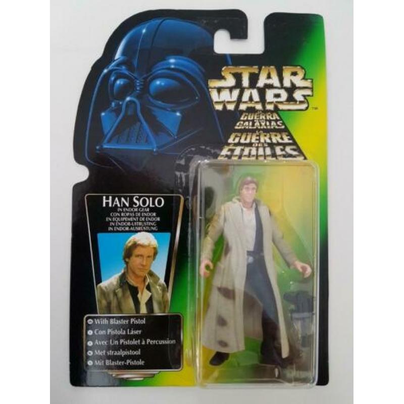 -40% Star Wars POTF Green Tri Logo Han Solo in Endor Gear
