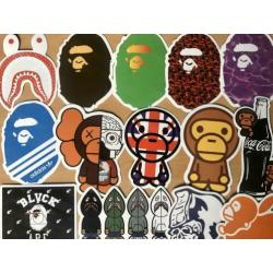 18 stickers hypebeast Bape Shark Hoodie LV Milo Kaws laptop