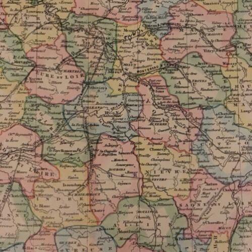Oude geografische kaart Frankrijk