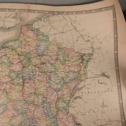 Oude geografische kaart Frankrijk