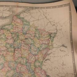 Oude geografische kaart Frankrijk