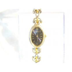 Seiko quartz dames horloge zwarte wijzerplaat