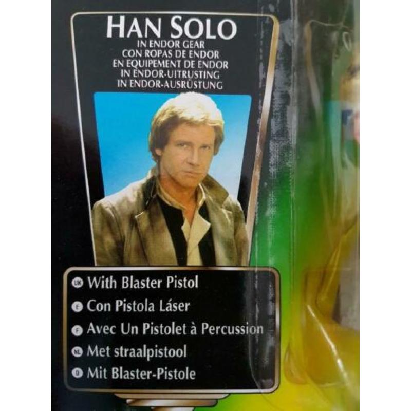 -40% Star Wars POTF Green Tri Logo Han Solo in Endor Gear