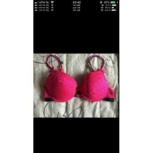 BH pink / zwart maat 80C. NIEUW