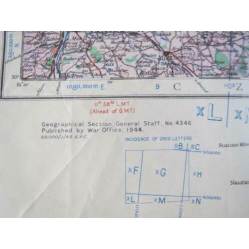 WW2 Landkaart Praag (Tsjechië) 1944 Brits Leger (05)