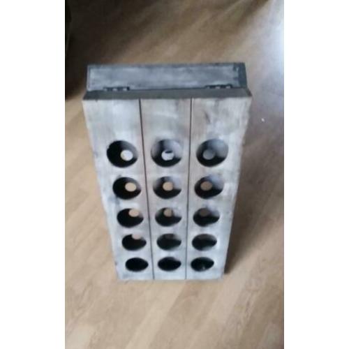 Brocante Houten Wijnrek voor 30 flessen