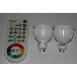 2-pack GU10 LED MET AFSTANDSBEDIENING NIEUWW