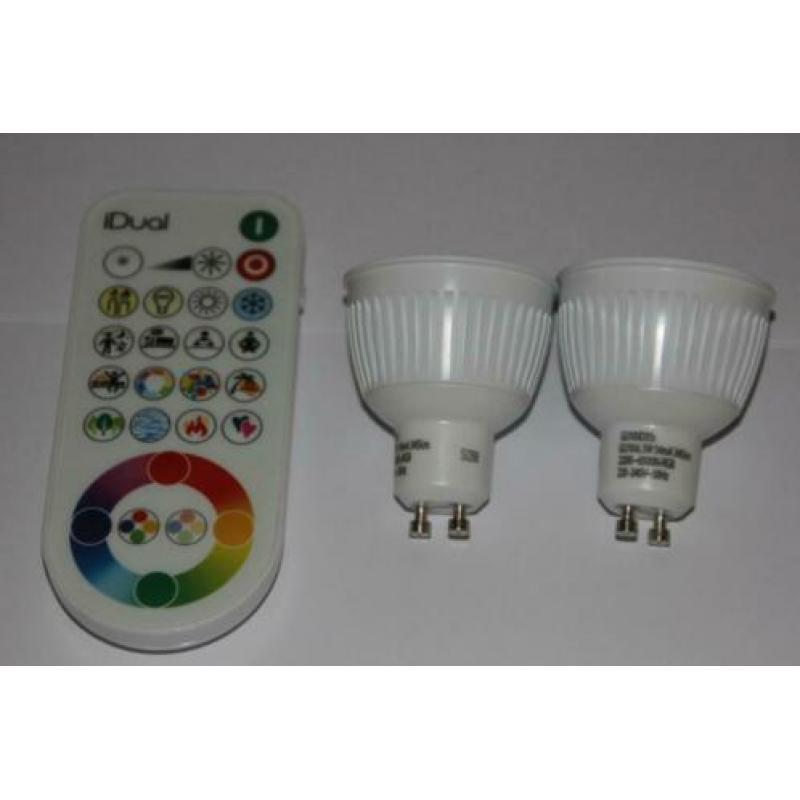 2-pack GU10 LED MET AFSTANDSBEDIENING NIEUWW