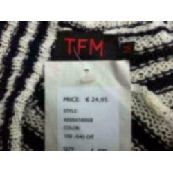 Dames vest maat M merk TFM nieuw blauw/wit.