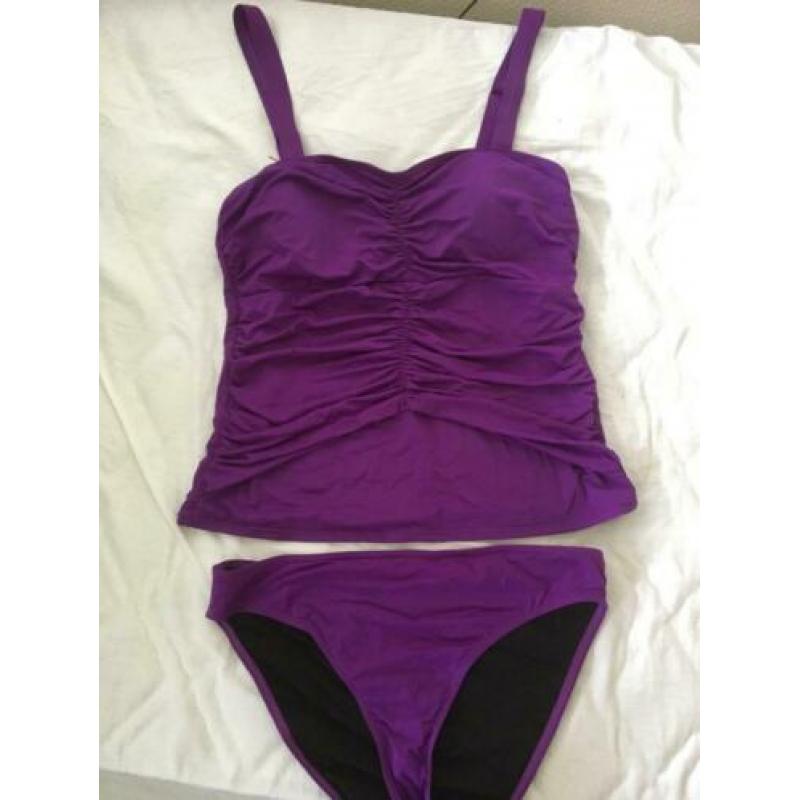 MOOI! *BEACHWAVE* Hele Leuke Paarse Tankini Maat 40 [M58]