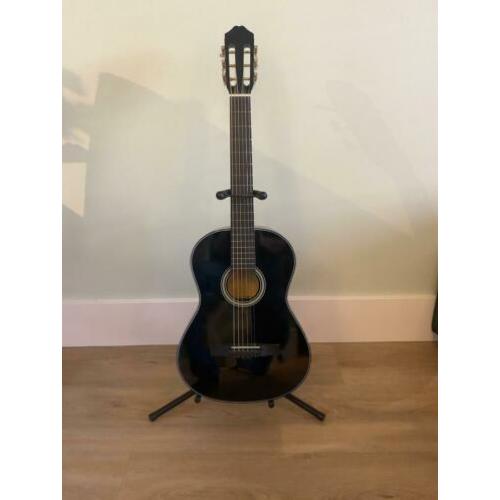 Gitaar, zwart met standaard