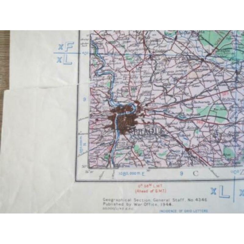WW2 Landkaart Praag (Tsjechië) 1944 Brits Leger (05)