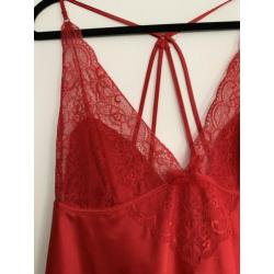 Nieuw Hunkemöller rode slipdress negligé maat xl